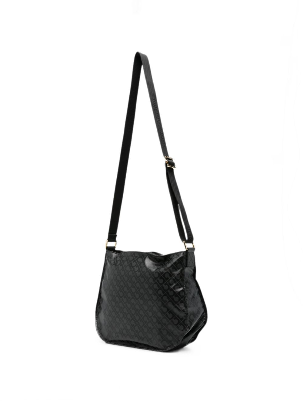 GHERARDINI Borsa Small Excalibur nera con logo all-over