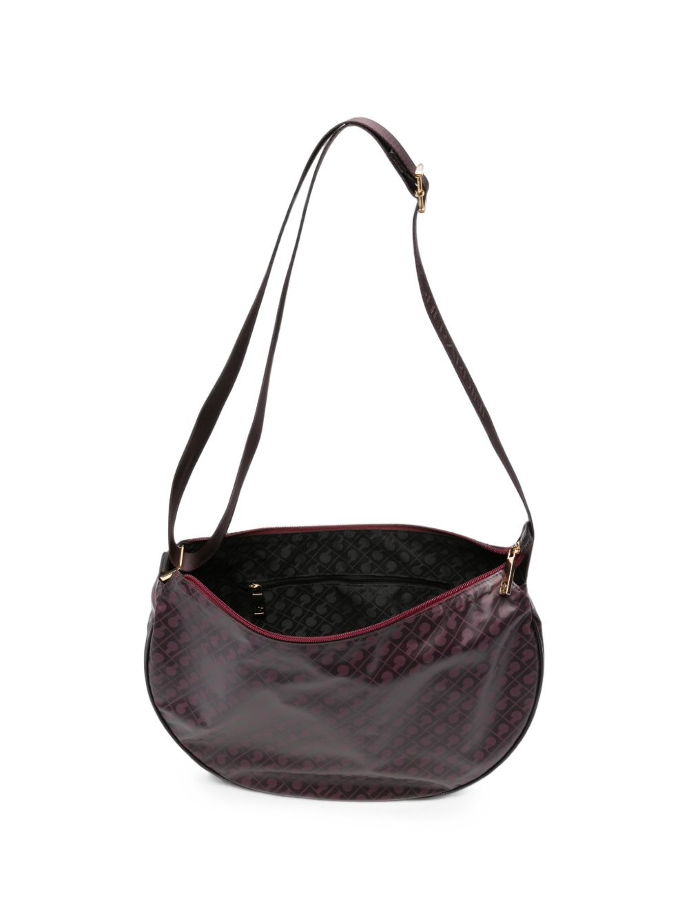 GHERARDINI Borsa Small Hobo bordeaux con logo all-over