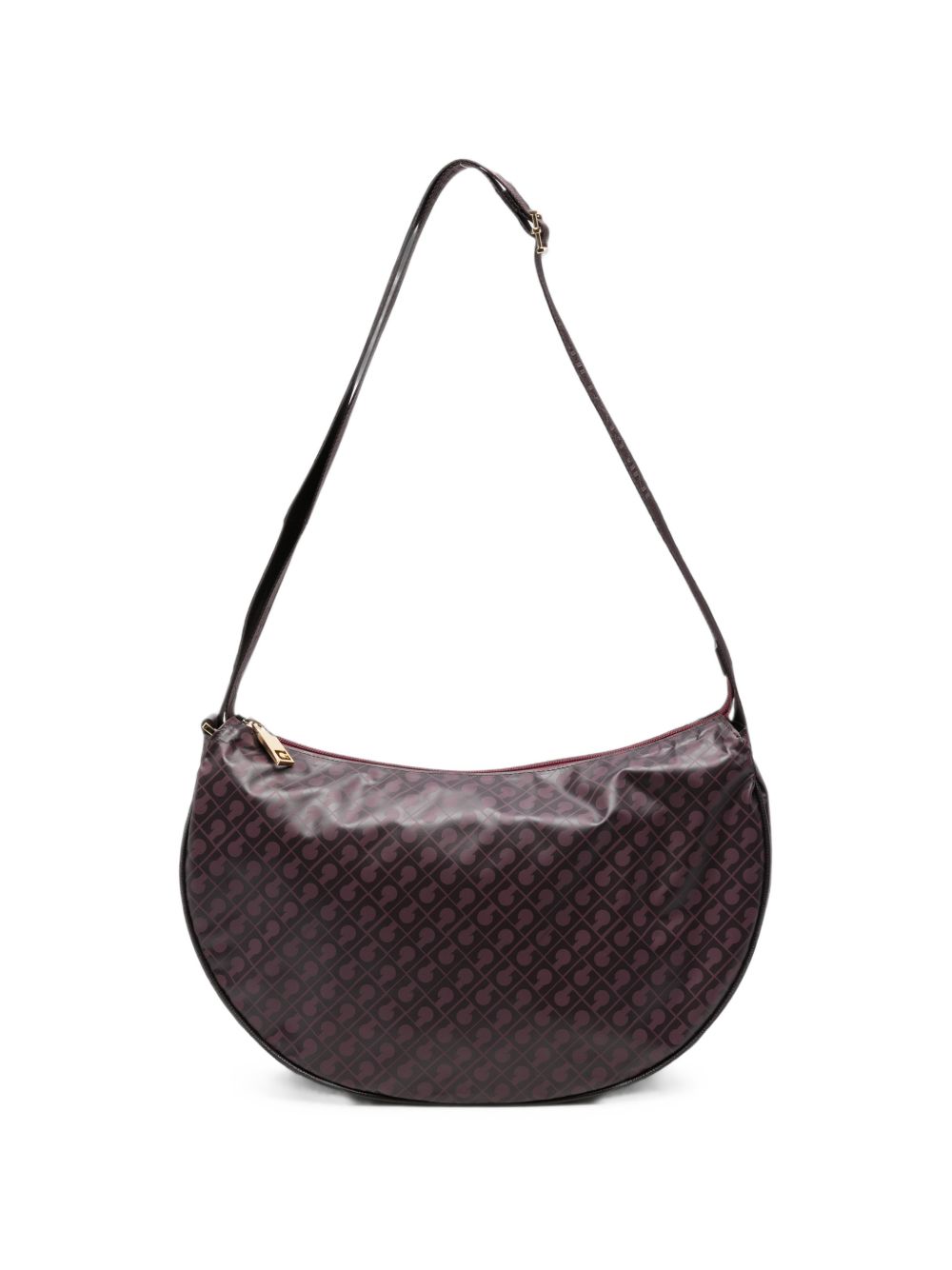 GHERARDINI Borsa Small Hobo bordeaux con logo all-over