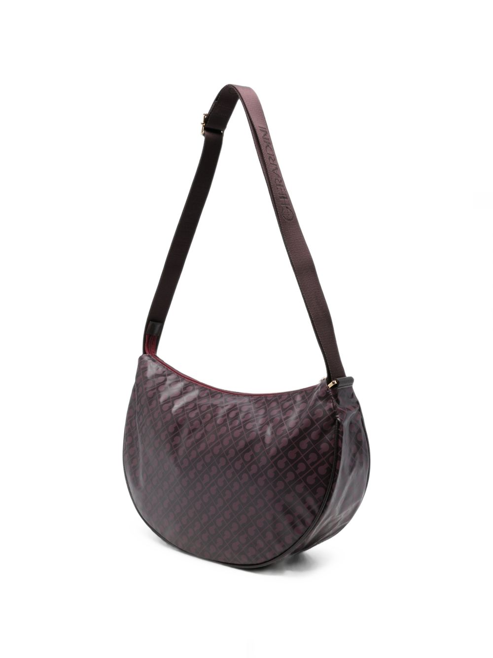 GHERARDINI Borsa Small Hobo bordeaux con logo all-over