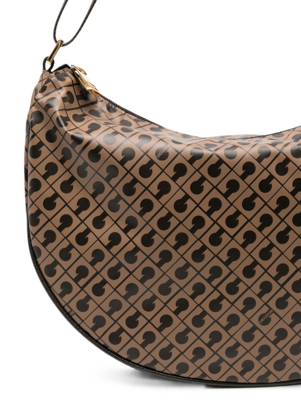 GHERARDINI Borsa Small Hobo beige con logo all-over