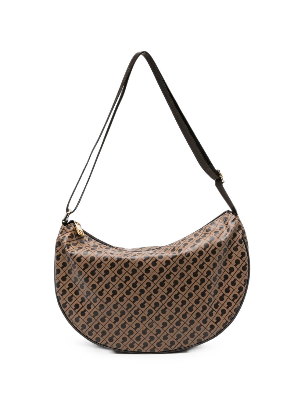 GHERARDINI Borsa Small Hobo beige con logo all-over