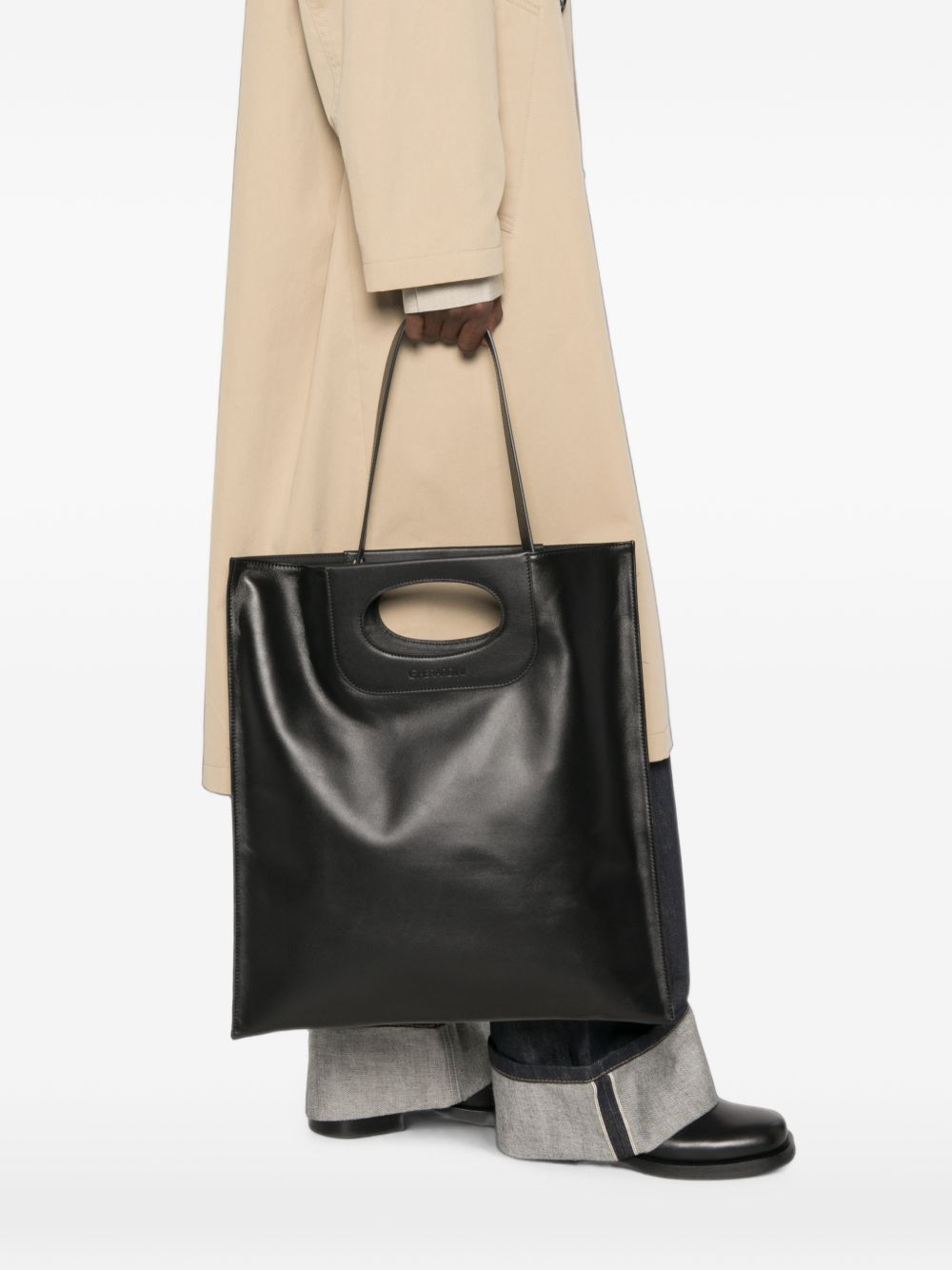 GHERARDINI Borsa Piattina nera in pelle