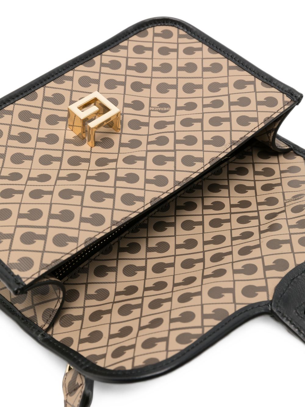GHERARDINI Borsa Small Moka color moka con logo all-over