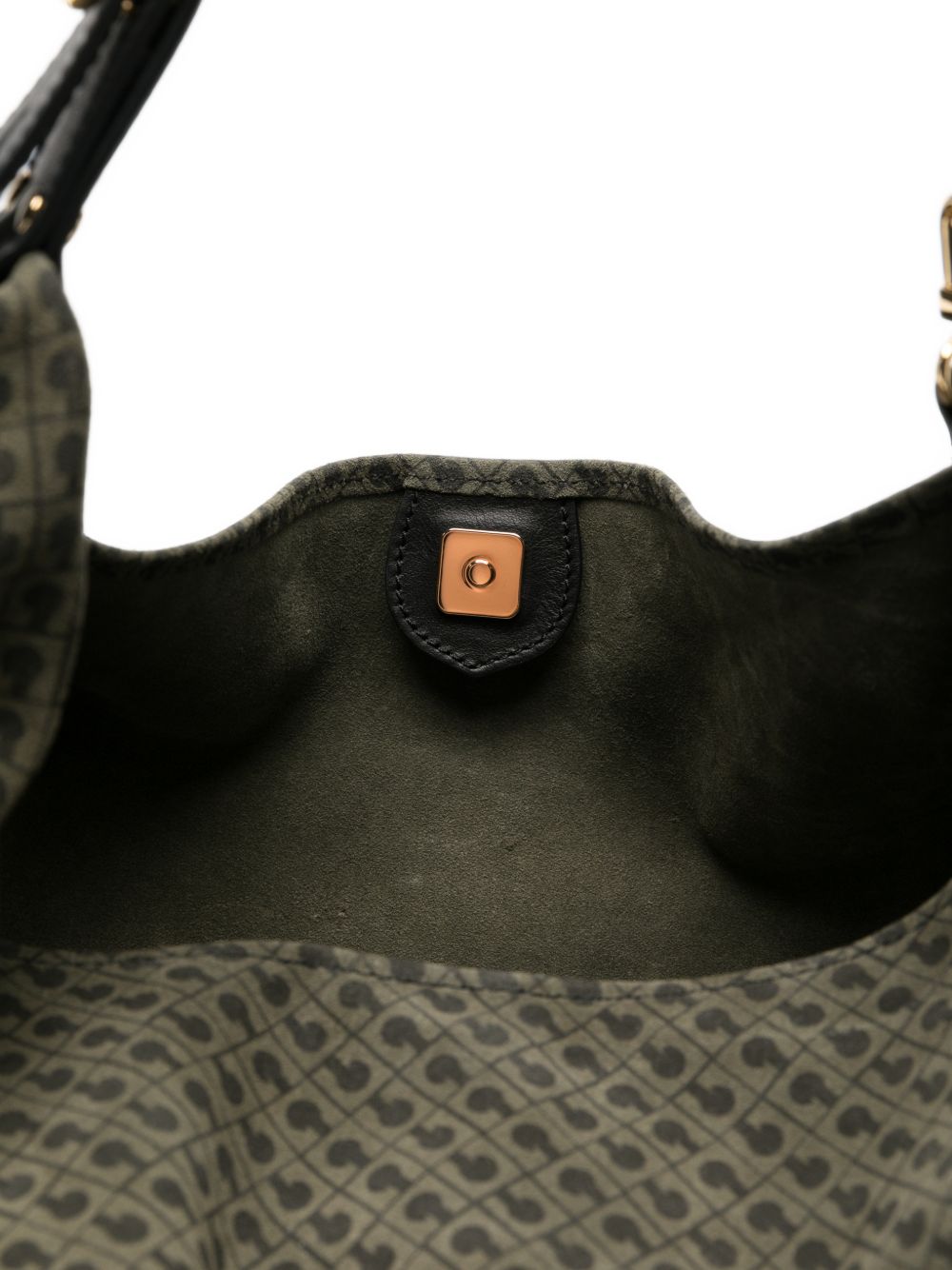 GHERARDINI Borsa Medium Green in pelle verde con logo all-over