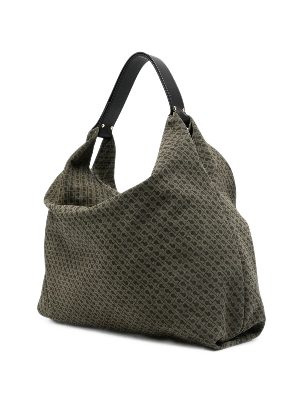 GHERARDINI Borsa Medium Green in pelle verde con logo all-over