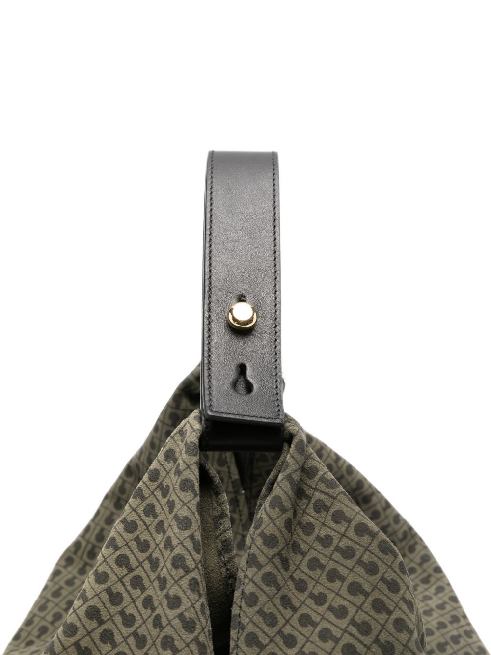 GHERARDINI Borsa Medium Green in pelle verde con logo all-over