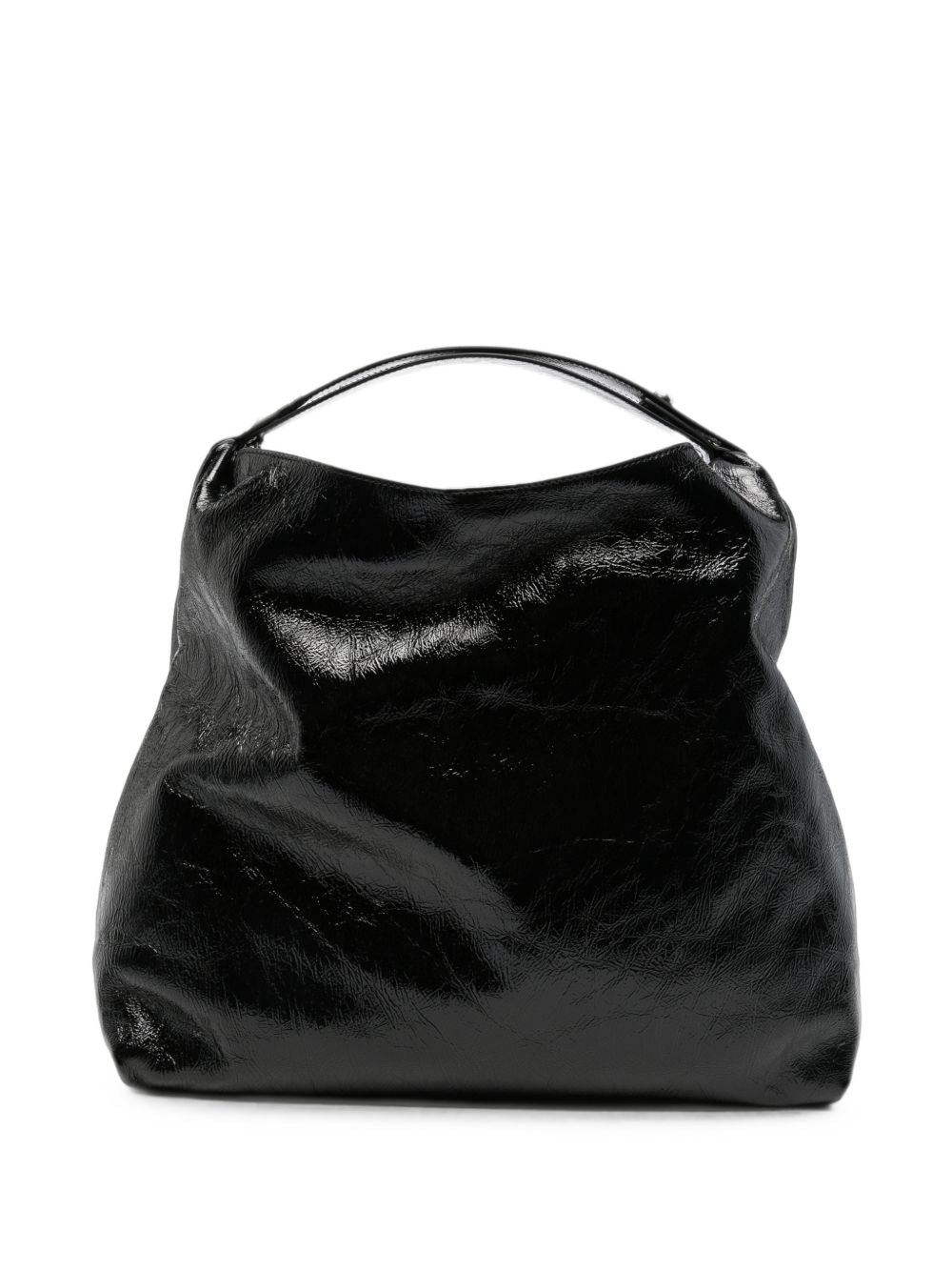 GHERARDINI Borsa Medium Naplak in pelle lucida nera