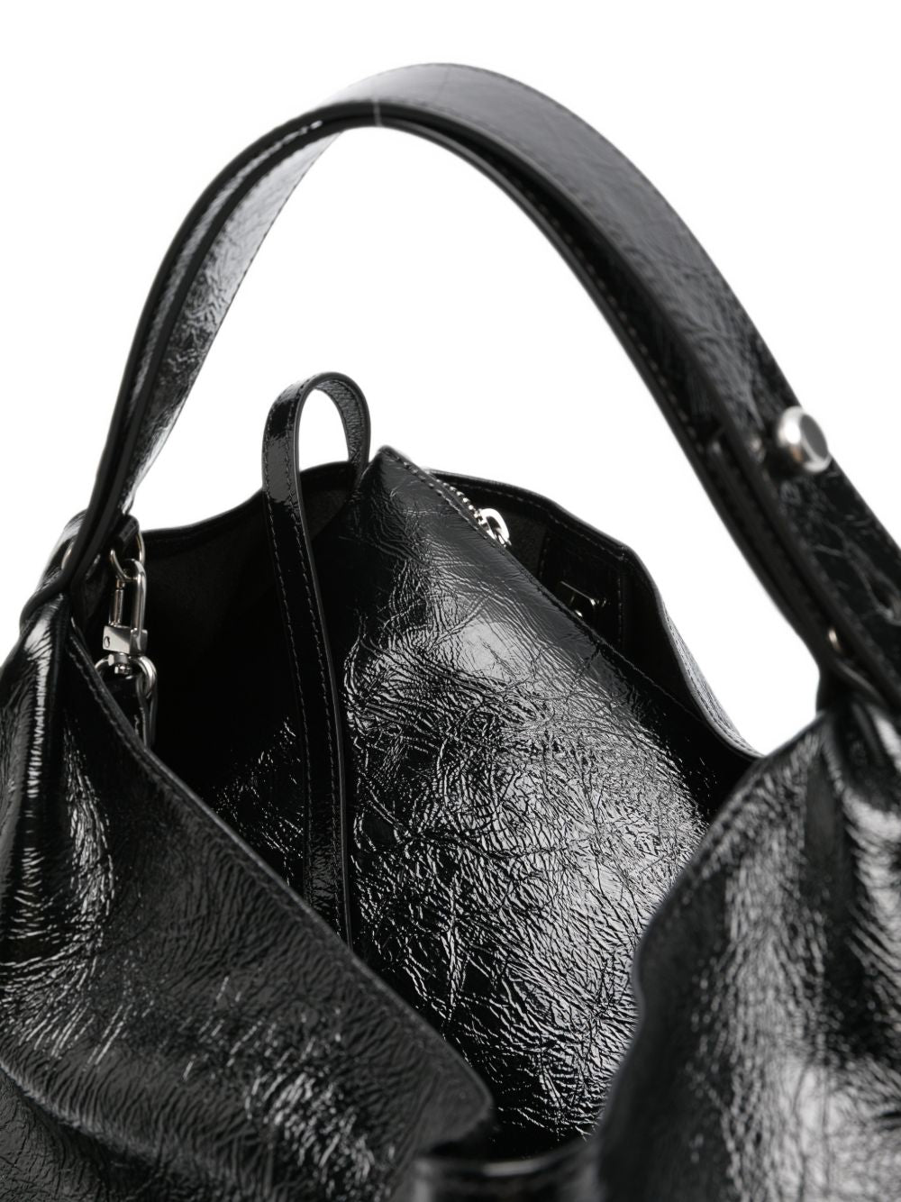 GHERARDINI Borsa Medium Naplak in pelle lucida nera
