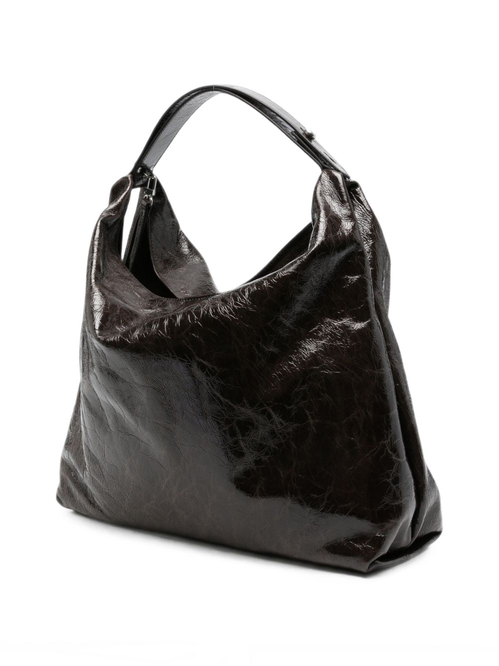 GHERARDINI Borsa Medium Naplak in pelle battuta lucida nera