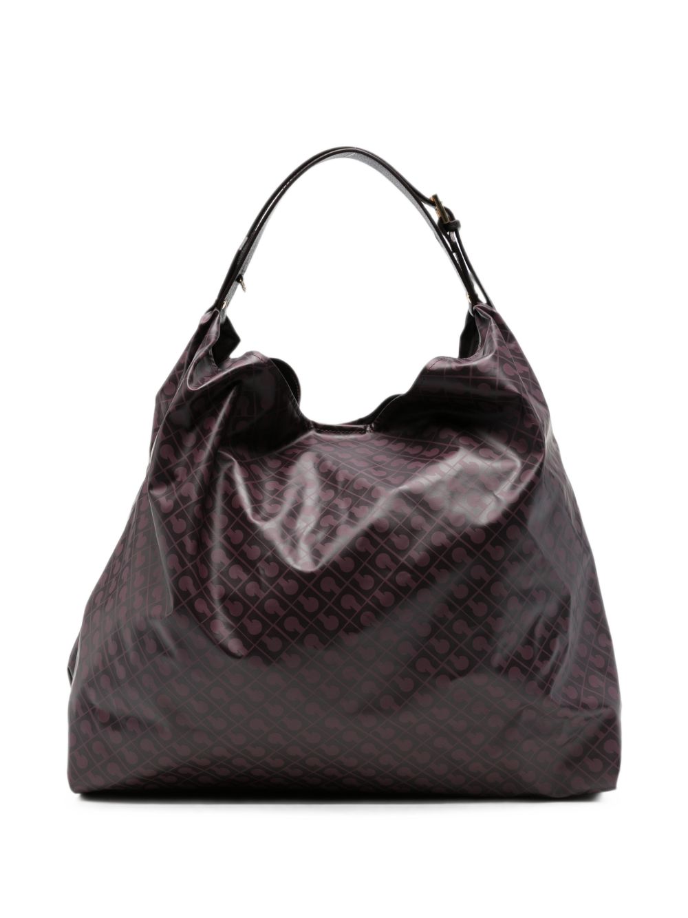 GHERARDINI Borsa Classic Hobo bordeaux con logo all-over