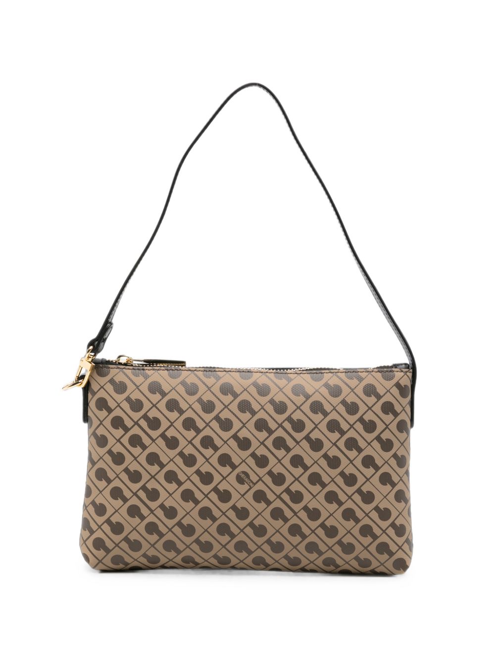 GHERARDINI Mini borsa a pochette marrone con logo all-over
