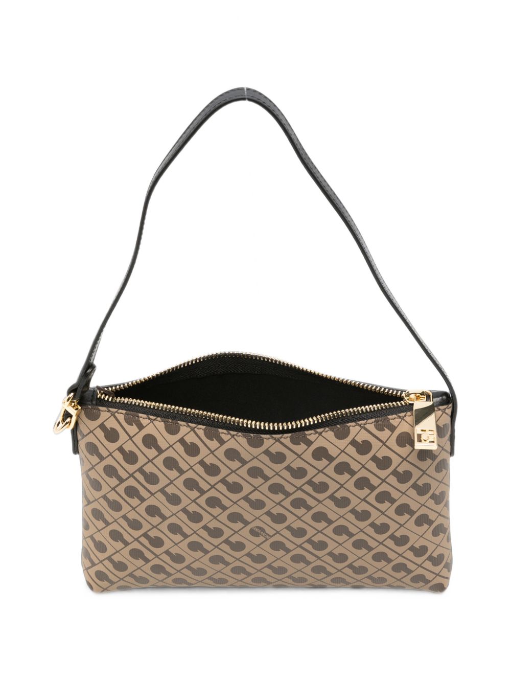 GHERARDINI Mini borsa a pochette marrone con logo all-over