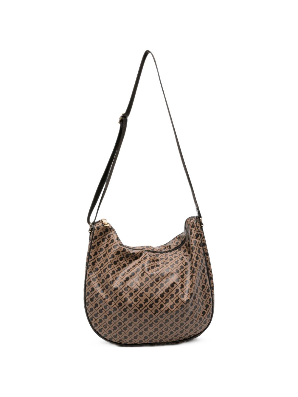 GHERARDINI Borsa Medium Satchel Toffee marrone con logo all-over