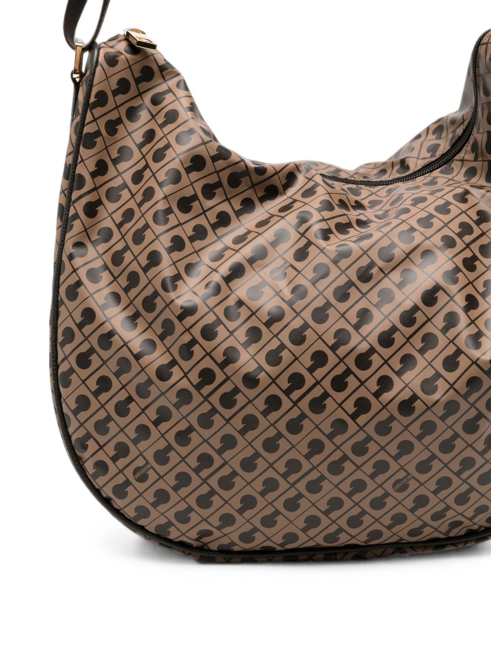 GHERARDINI Borsa Medium Satchel Toffee marrone con logo all-over