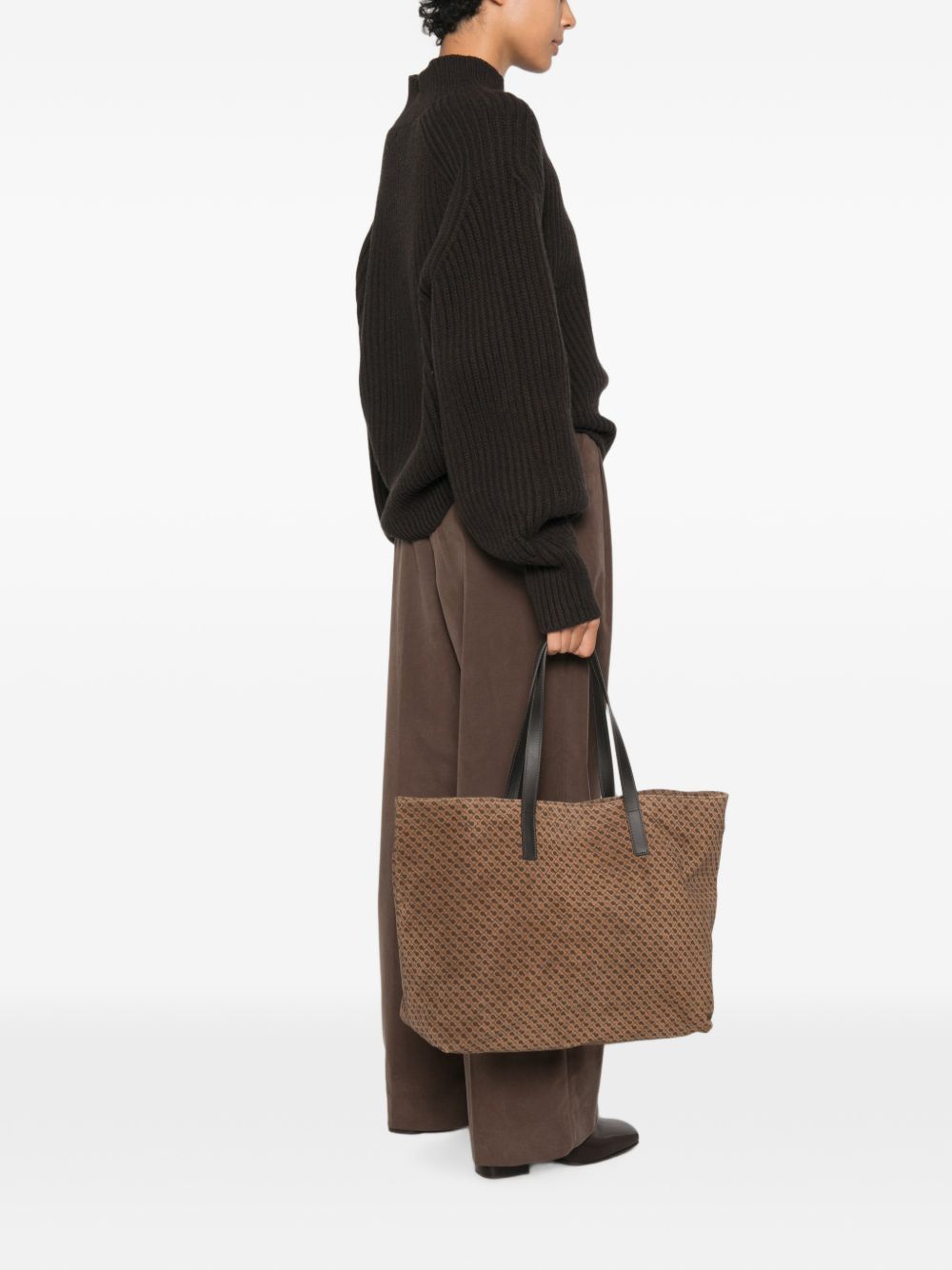 GHERARDINI Borsa Large Shopper Toffee in suede marrone