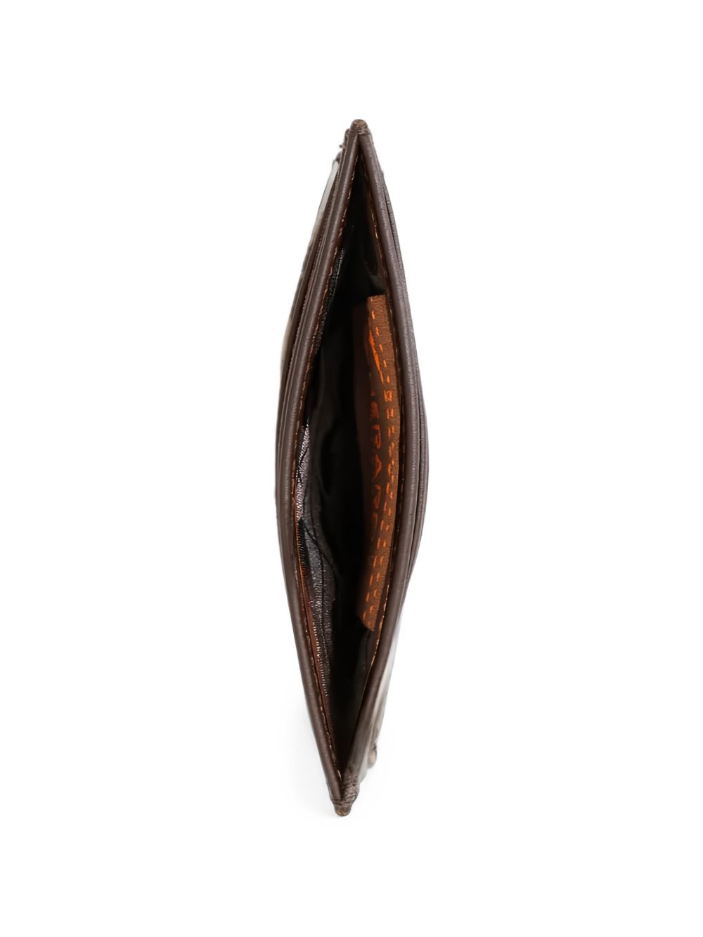 GHERARDINI Portacarte marrone in pelle con logo all-over