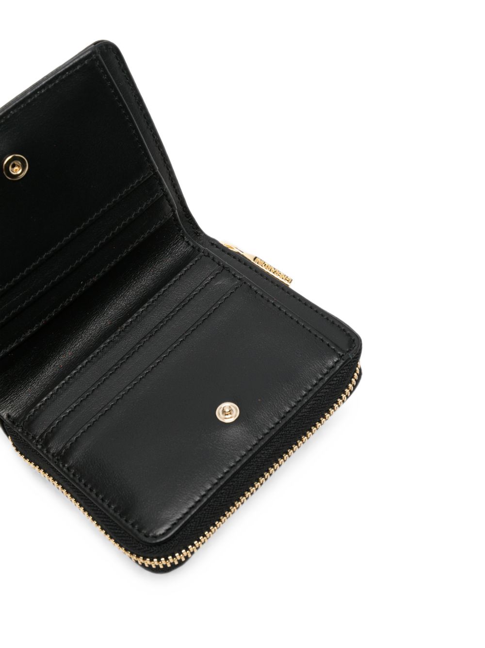 GHERARDINI Portafoglio Small Moka con zip marrone e logo all-over