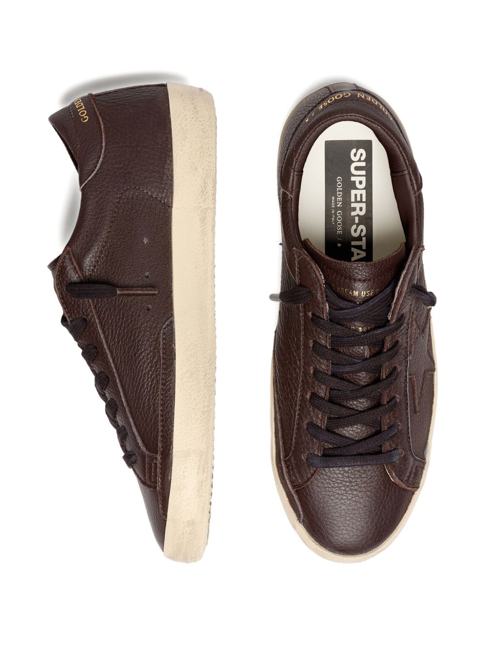 GOLDEN GOOSE Super-Star Sneakers in Pelle Marrone