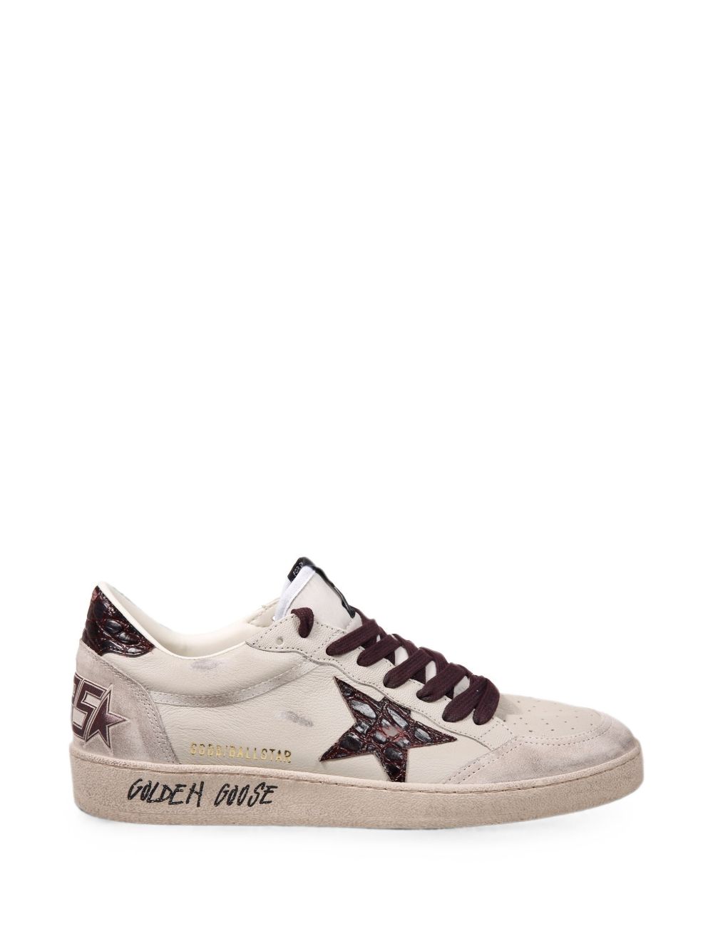 GOLDEN GOOSE Sneakers Ball Star Crema e Bordeaux