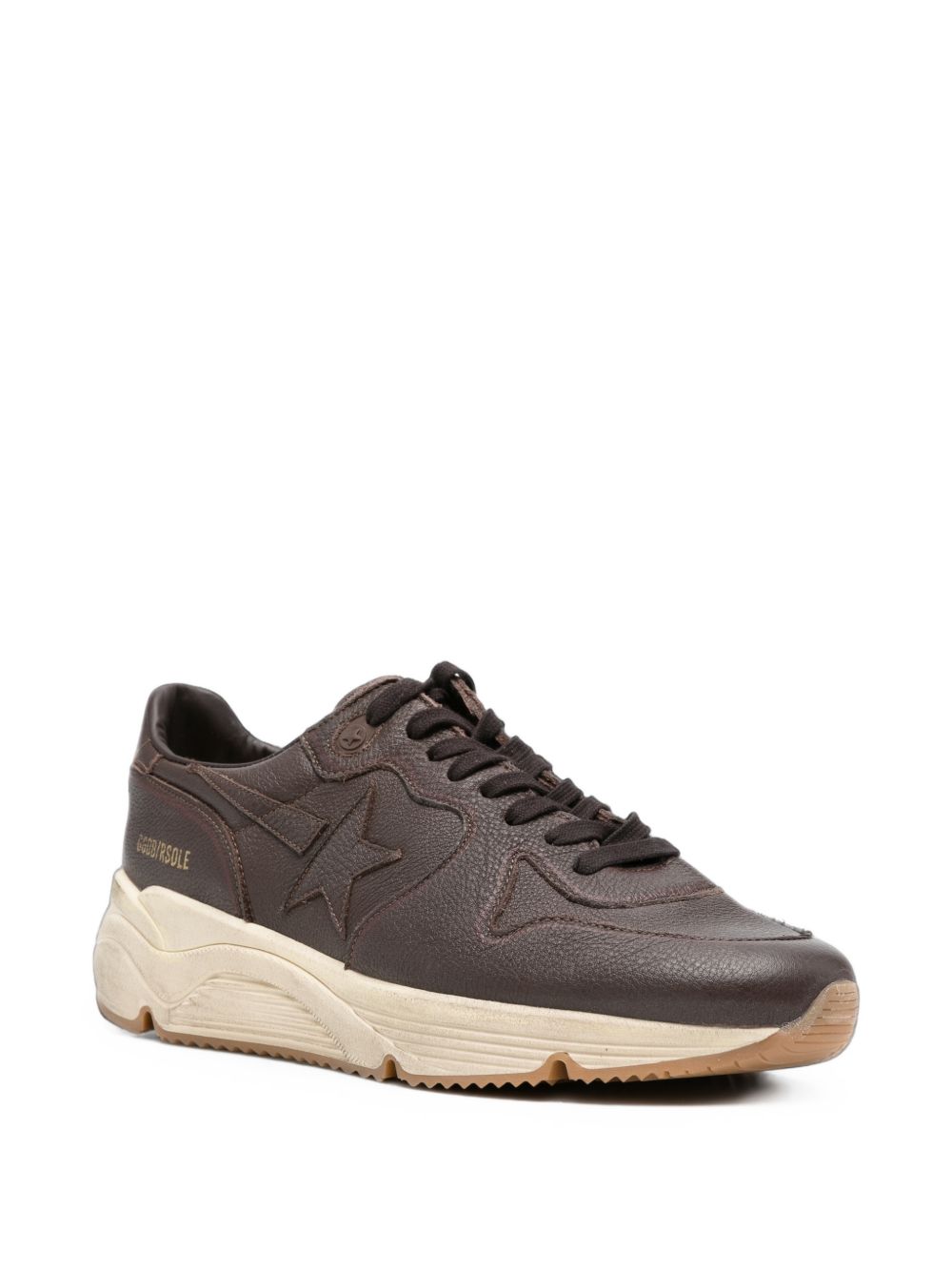 GOLDEN GOOSE Sneakers marroni in pelle con suola bombata