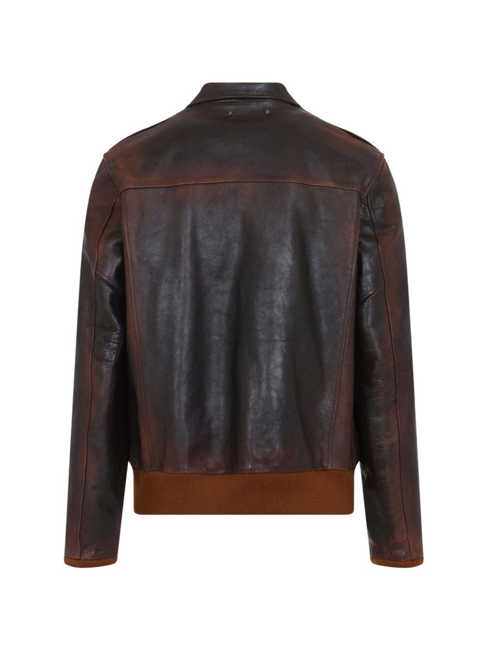 GOLDEN GOOSE Bomber in Pelle Marrone Scuro