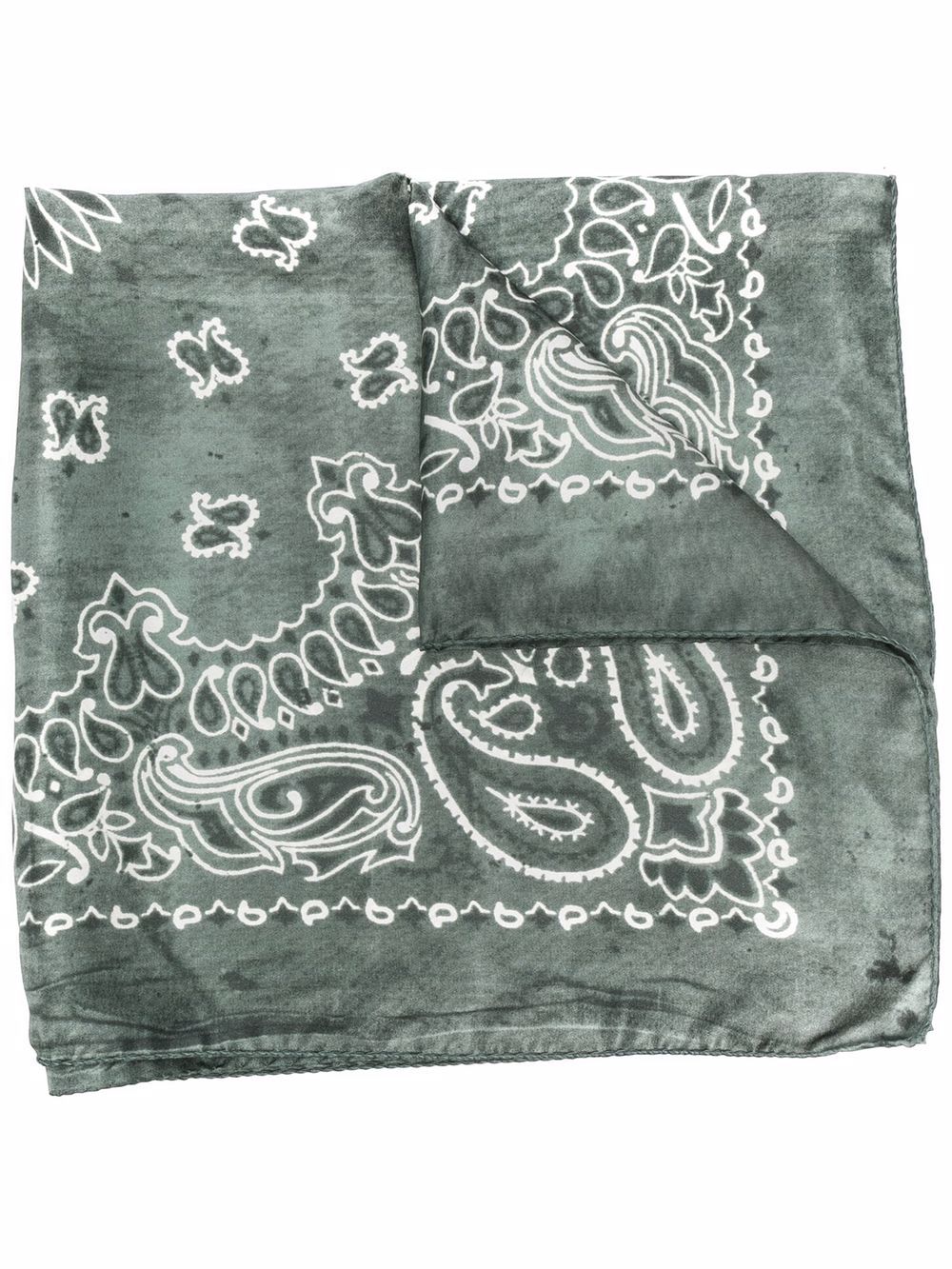GOLDEN GOOSE Foulard verde in seta con motivo jacquard