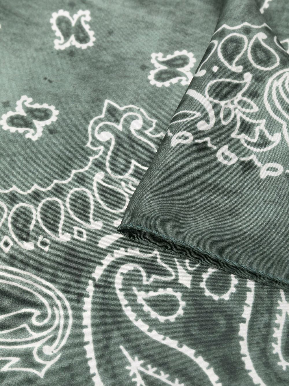 GOLDEN GOOSE Foulard verde in seta con motivo jacquard