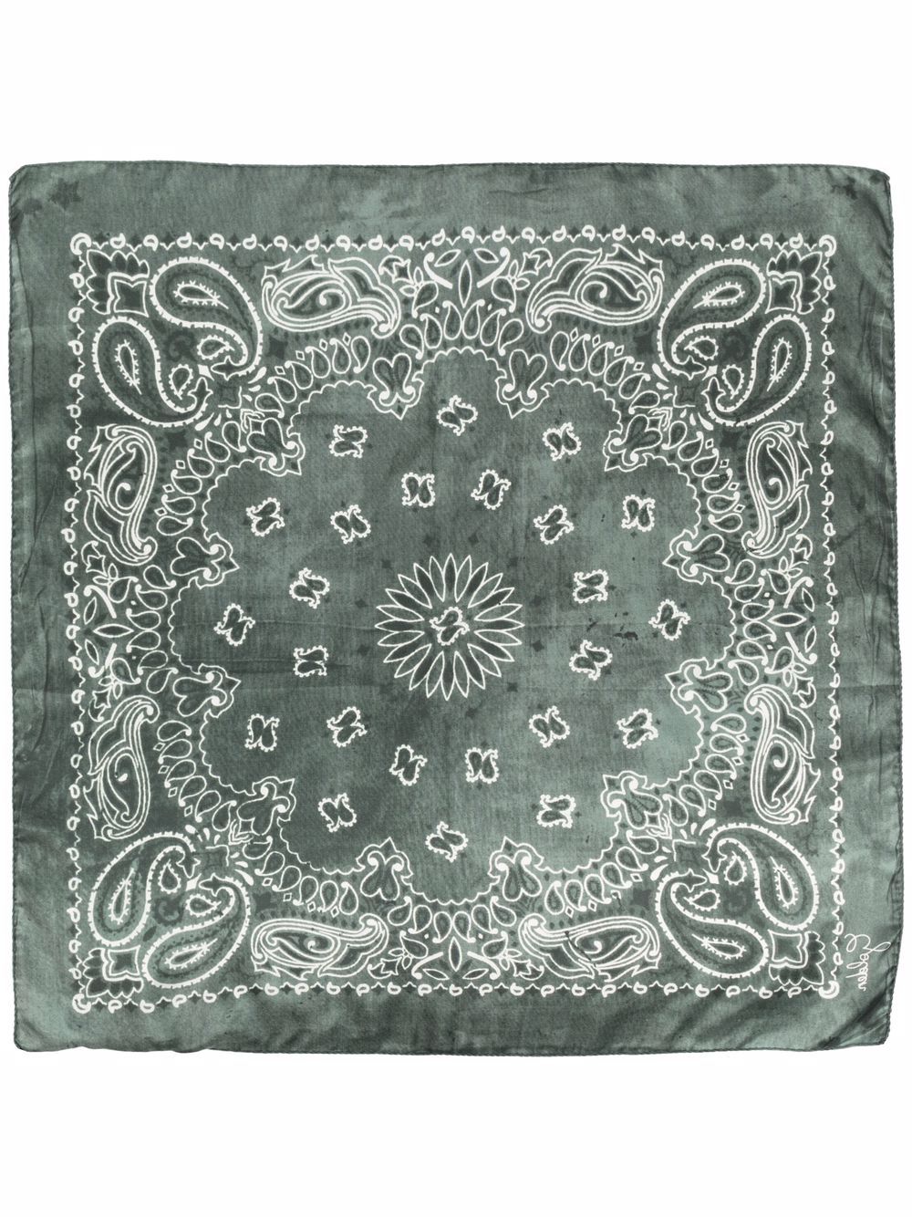 GOLDEN GOOSE Foulard verde in seta con motivo jacquard