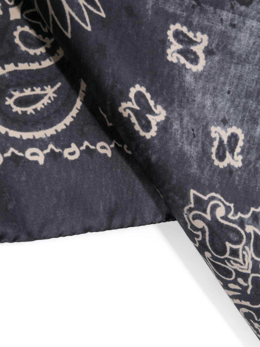 GOLDEN GOOSE Foulard grigio in seta con motivo jacquard