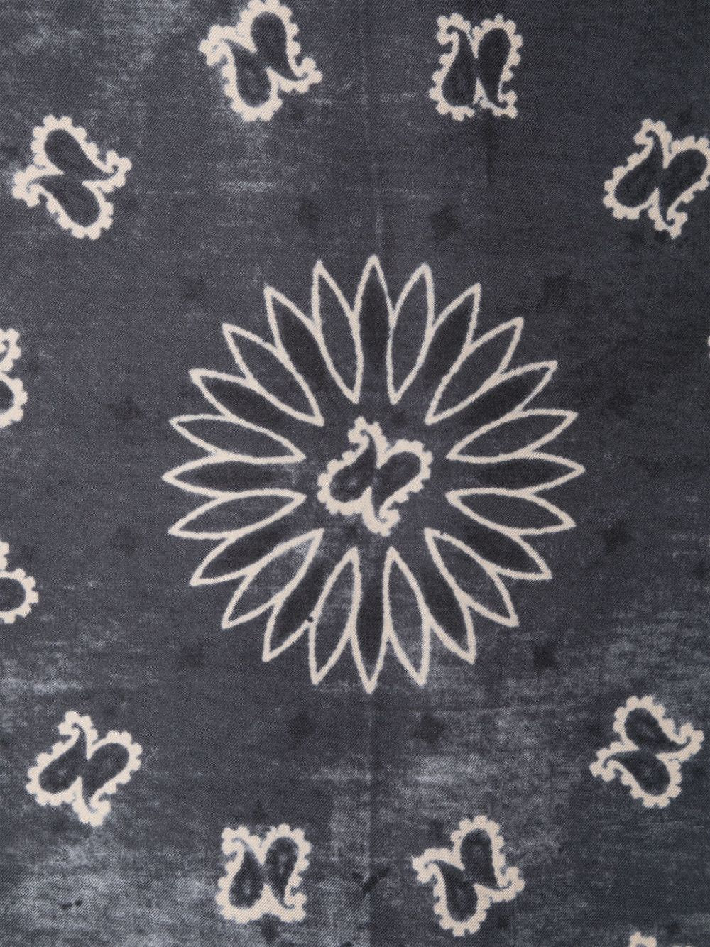 GOLDEN GOOSE Foulard grigio in seta con motivo jacquard