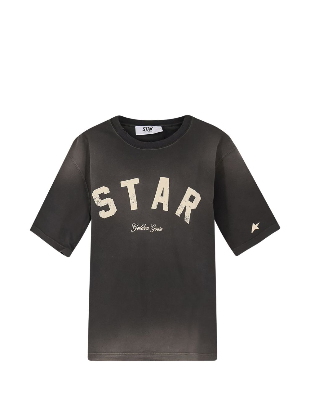 GOLDEN GOOSE T-shirt Logo in Cotone Grigio Antracite