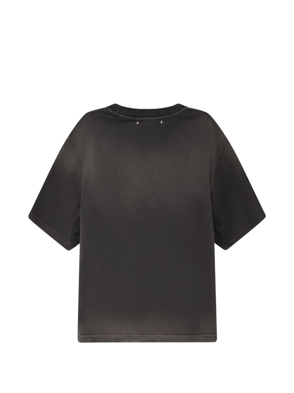 GOLDEN GOOSE T-shirt Logo in Cotone Grigio Antracite