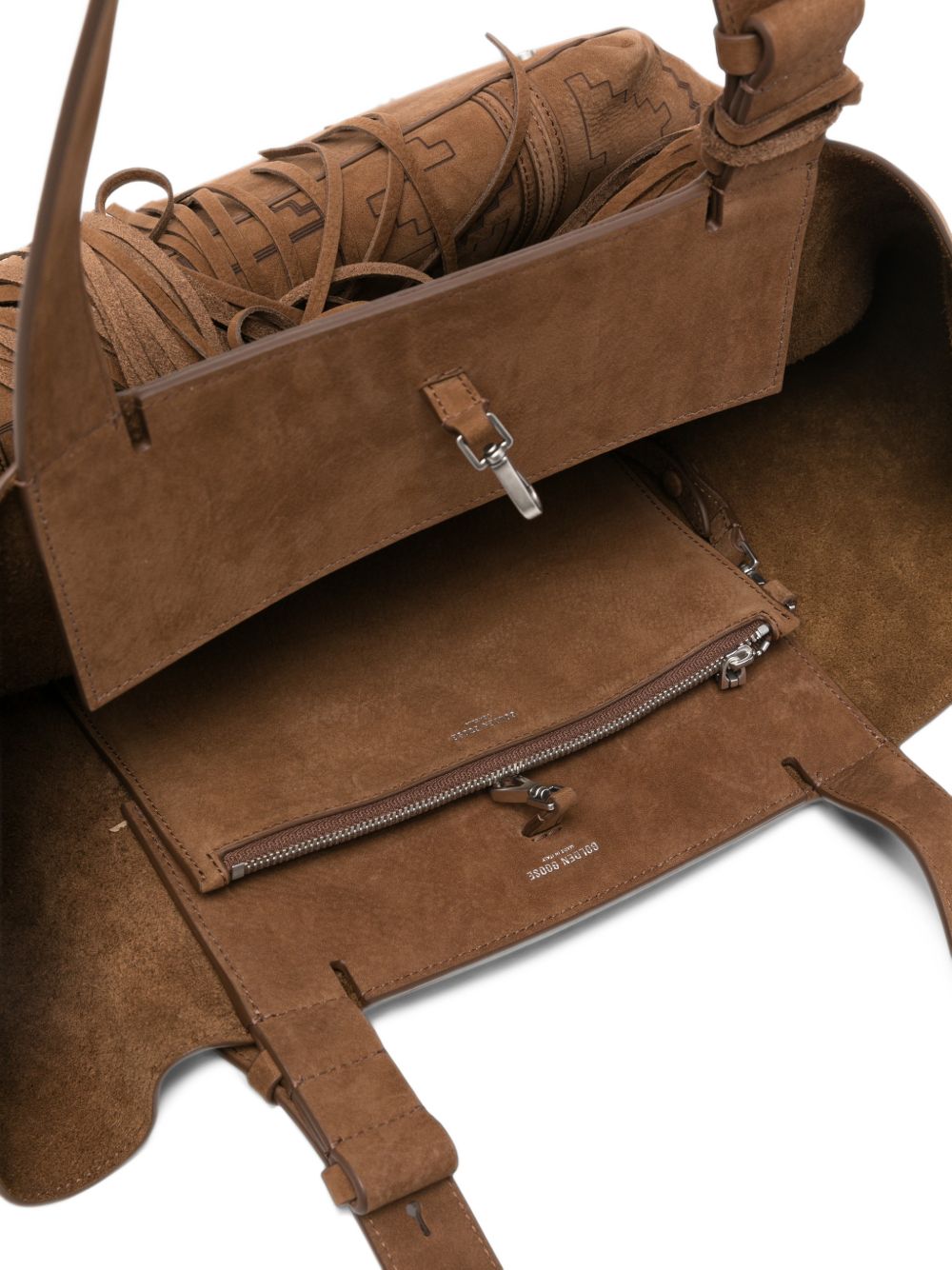 GOLDEN GOOSE Borsa a spalla East West in nabuk marrone con trama