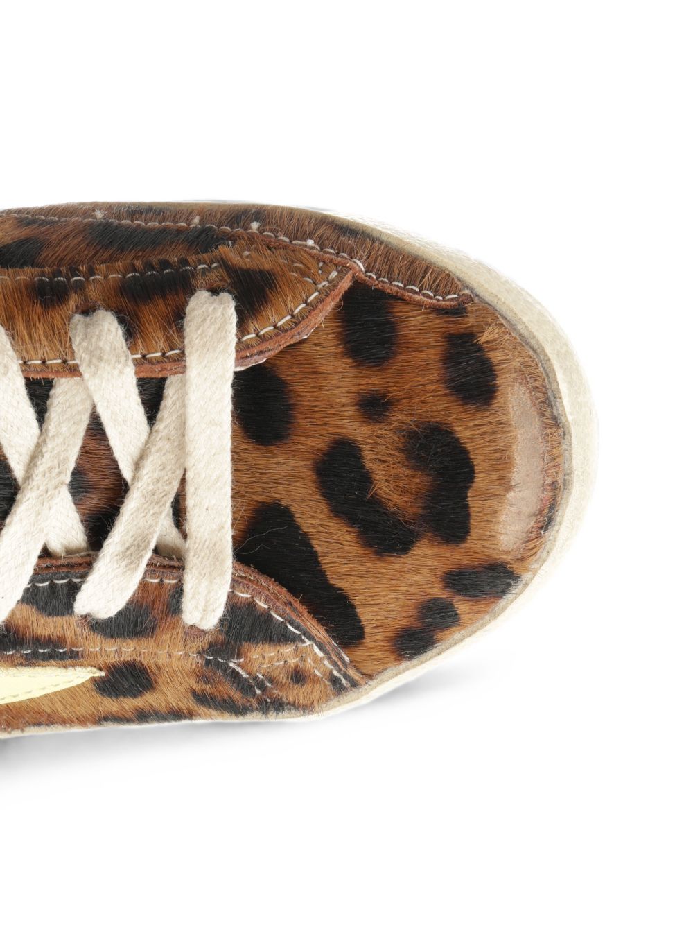 GOLDEN GOOSE Sneakers Superstar leopardate con talloncino giallo