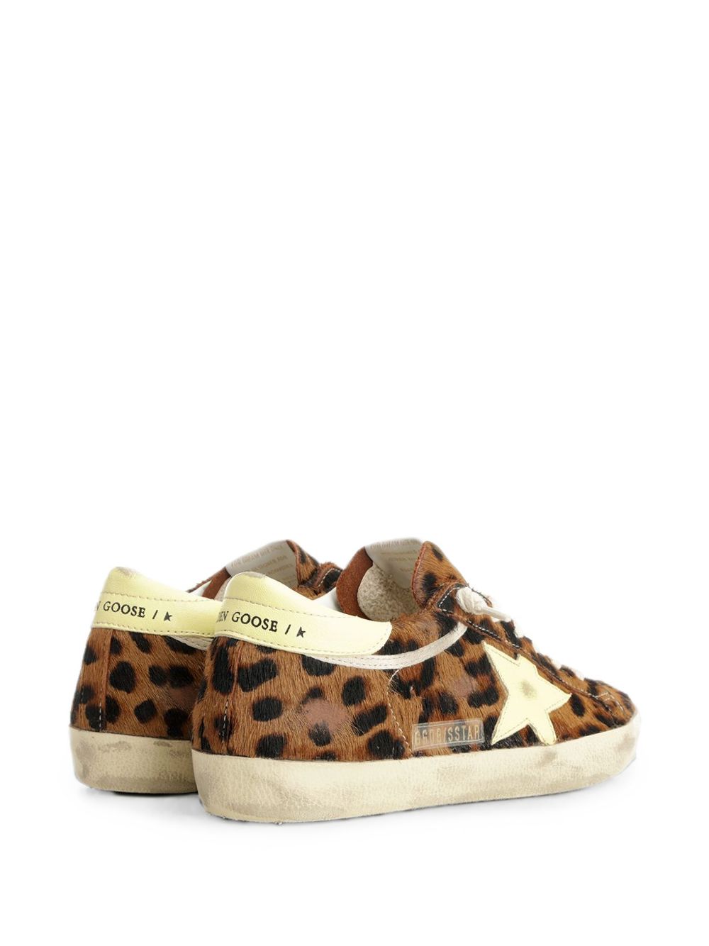 GOLDEN GOOSE Sneakers Superstar leopardate con talloncino giallo