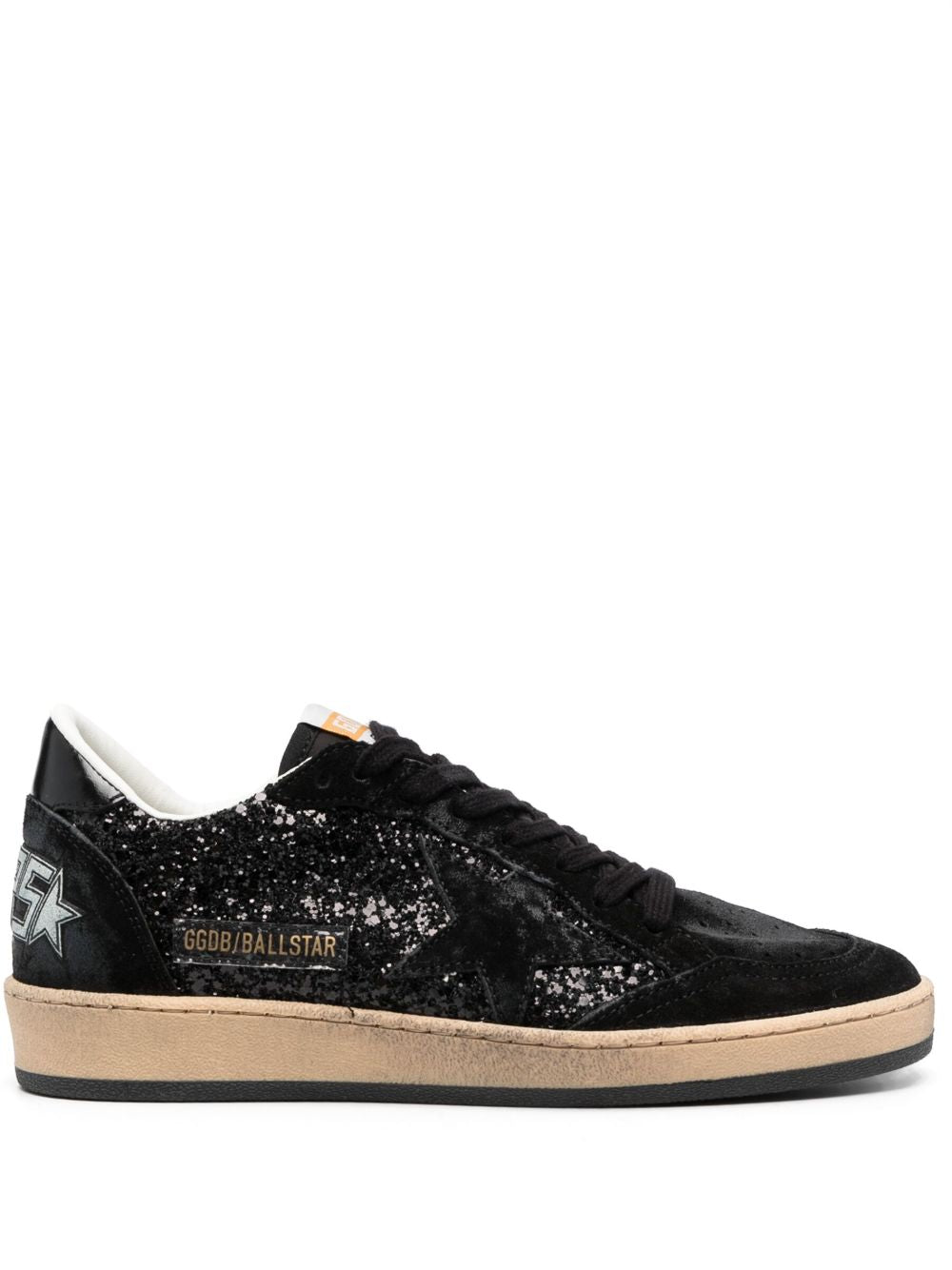 GOLDEN GOOSE Sneakers in pelle nere con strass neri
