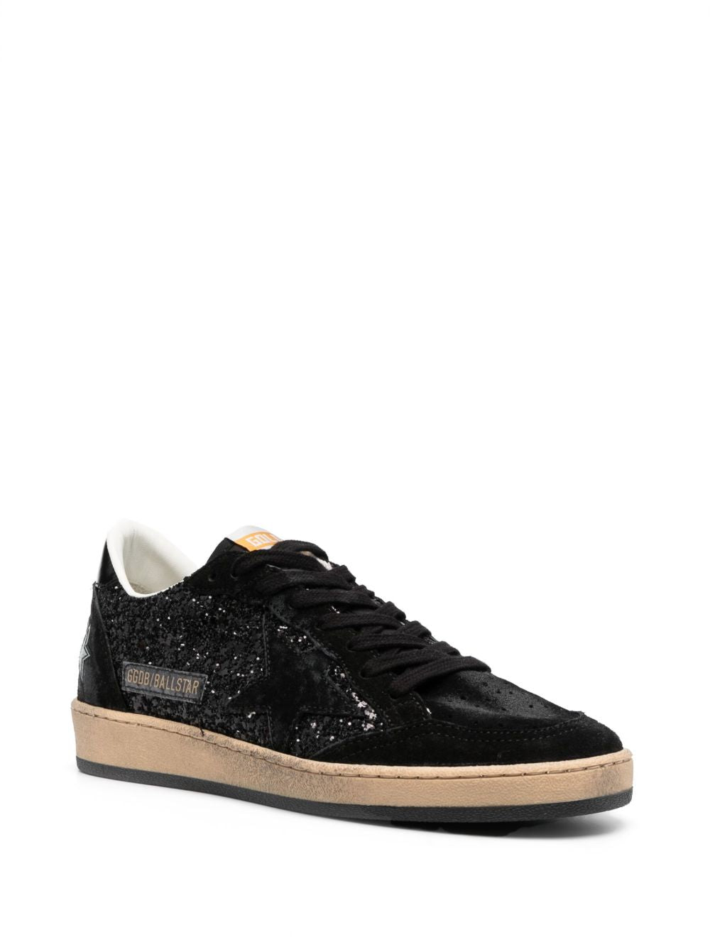 GOLDEN GOOSE Sneakers in pelle nere con strass neri