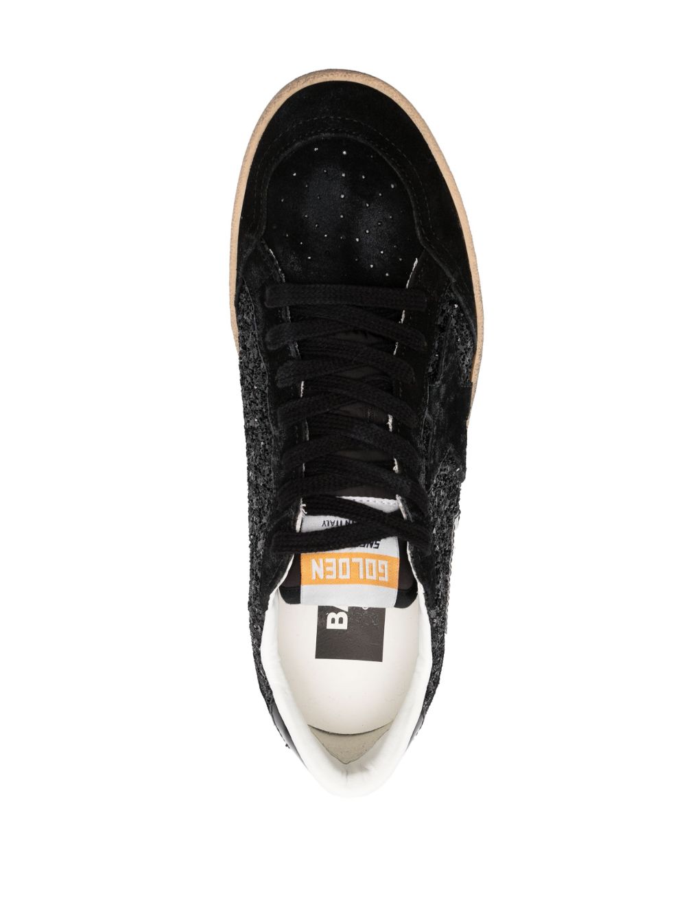 GOLDEN GOOSE Sneakers in pelle nere con strass neri