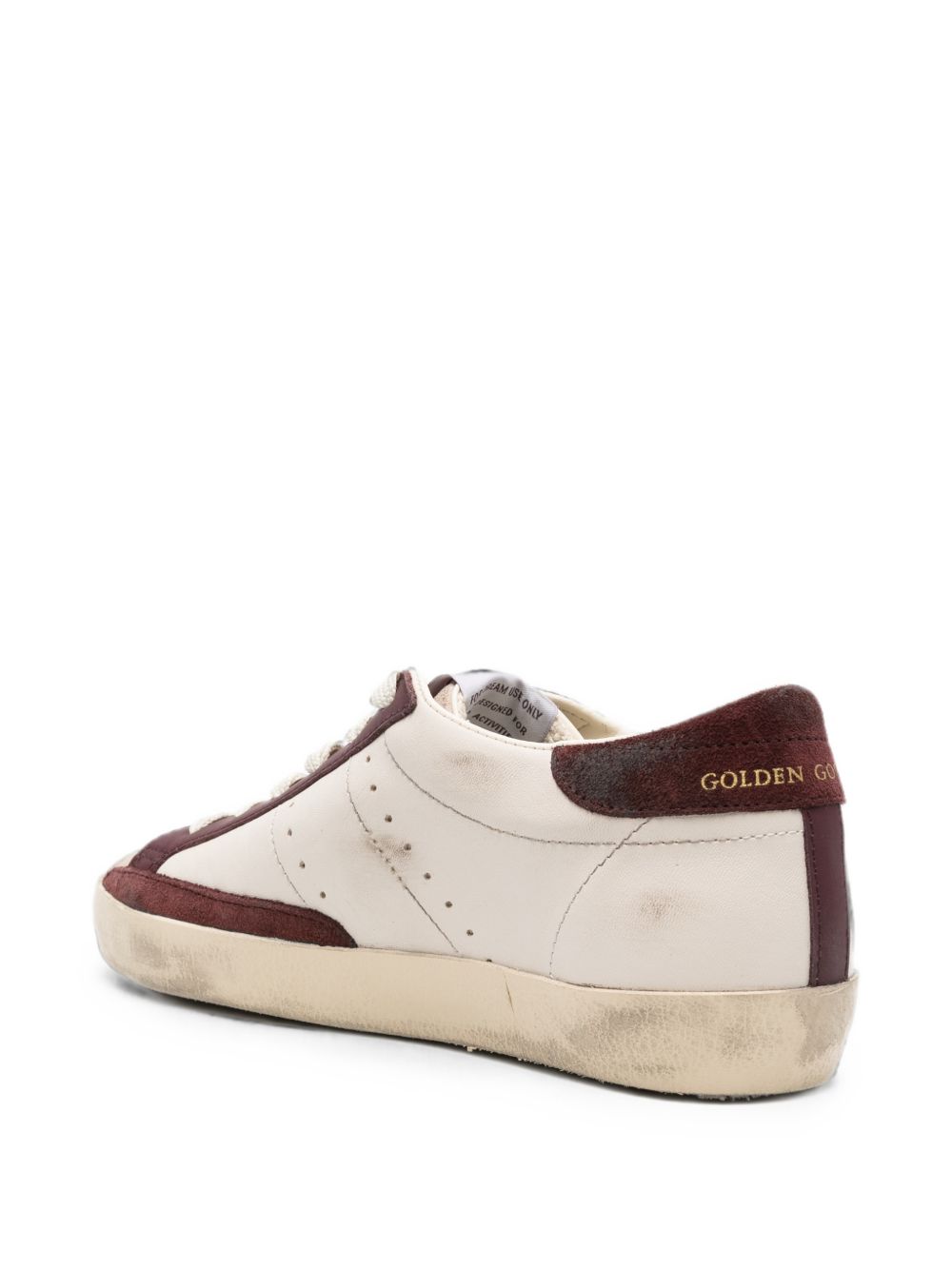 GOLDEN GOOSE Sneakers bianche con dettagli bordeaux firmate