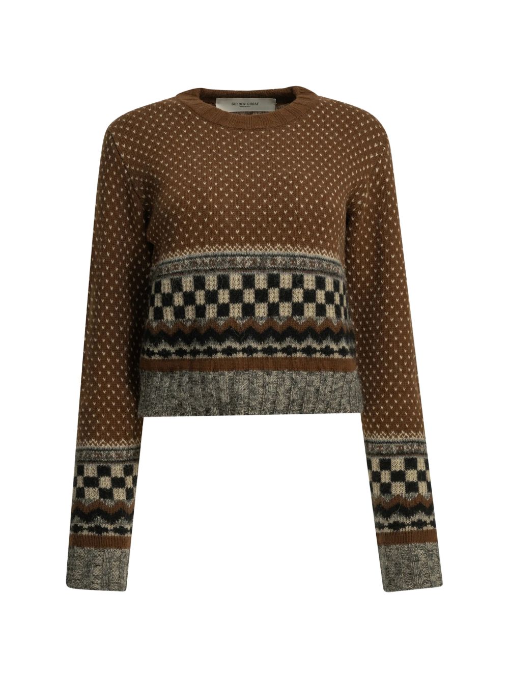 GOLDEN GOOSE Maglia in lana con fantasia a scacchi
