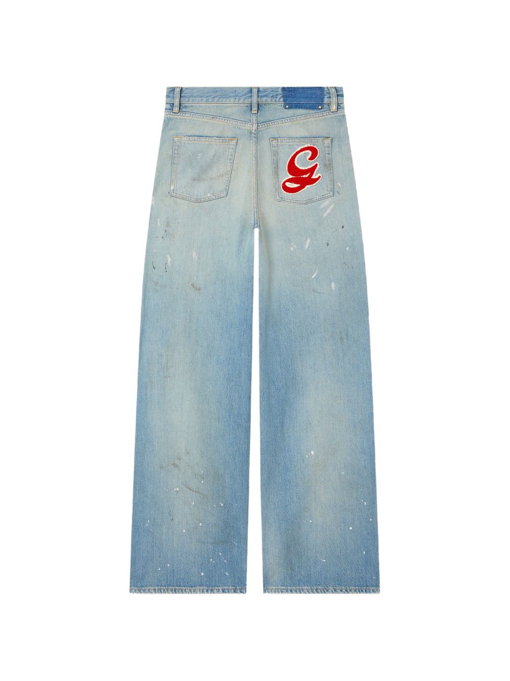 GOLDEN GOOSE Jeans blu chiaro effetto washed con dettagli cut-out
