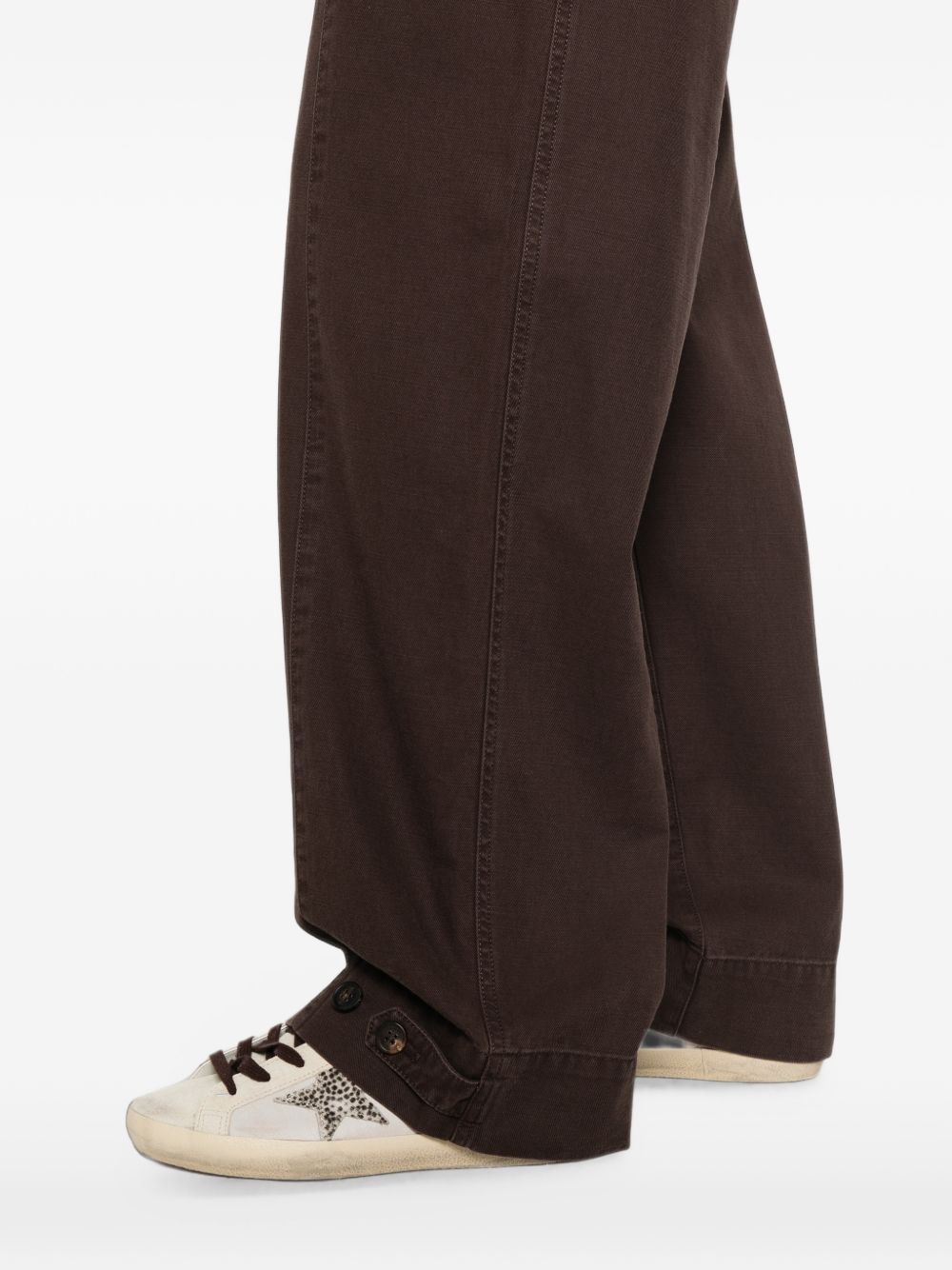GOLDEN GOOSE Pantaloni marroni in cotone con tasche