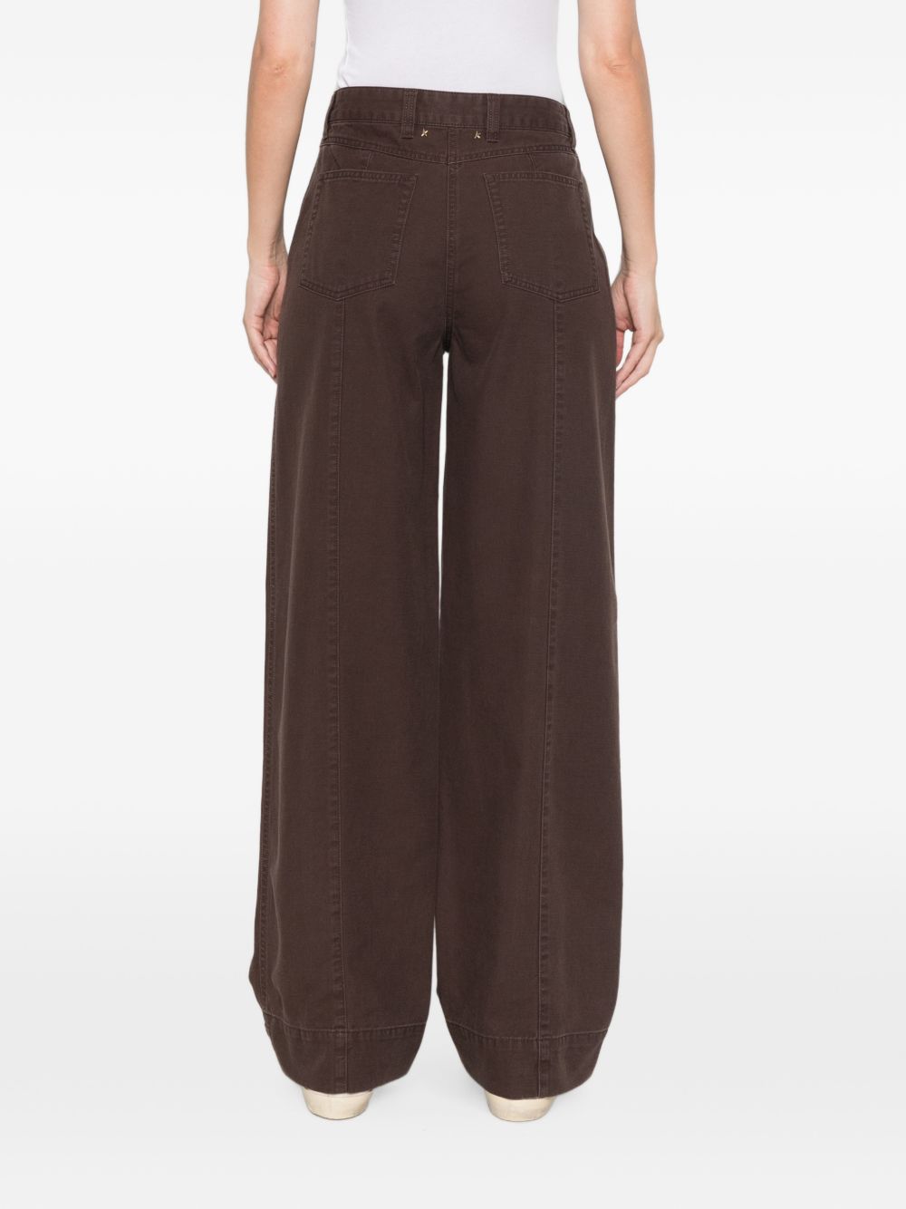 GOLDEN GOOSE Pantaloni marroni in cotone con tasche