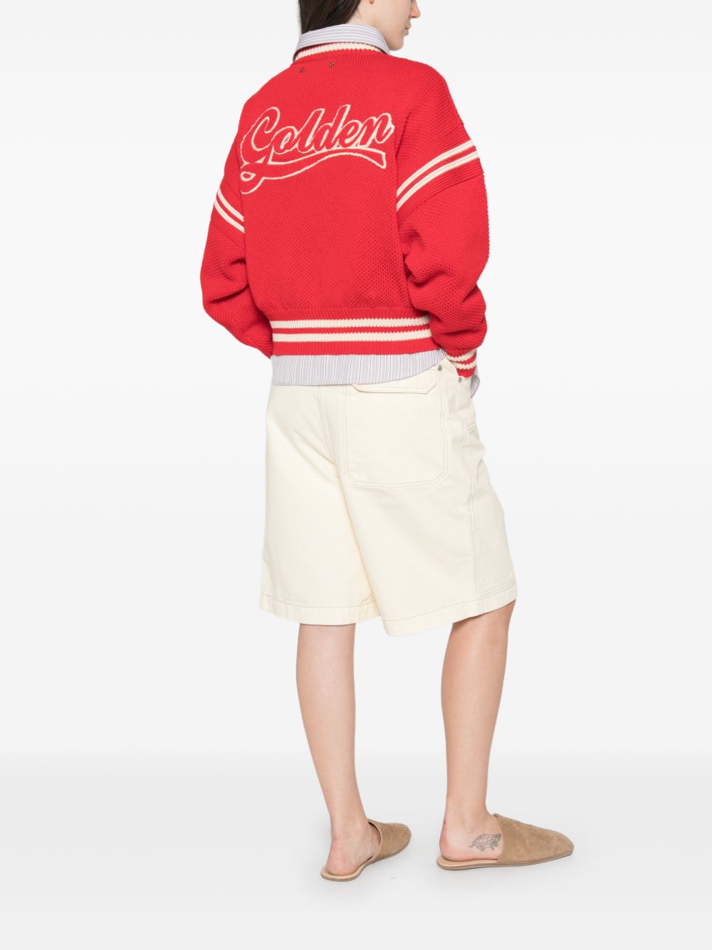 GOLDEN GOOSE Felpa rossa in cotone