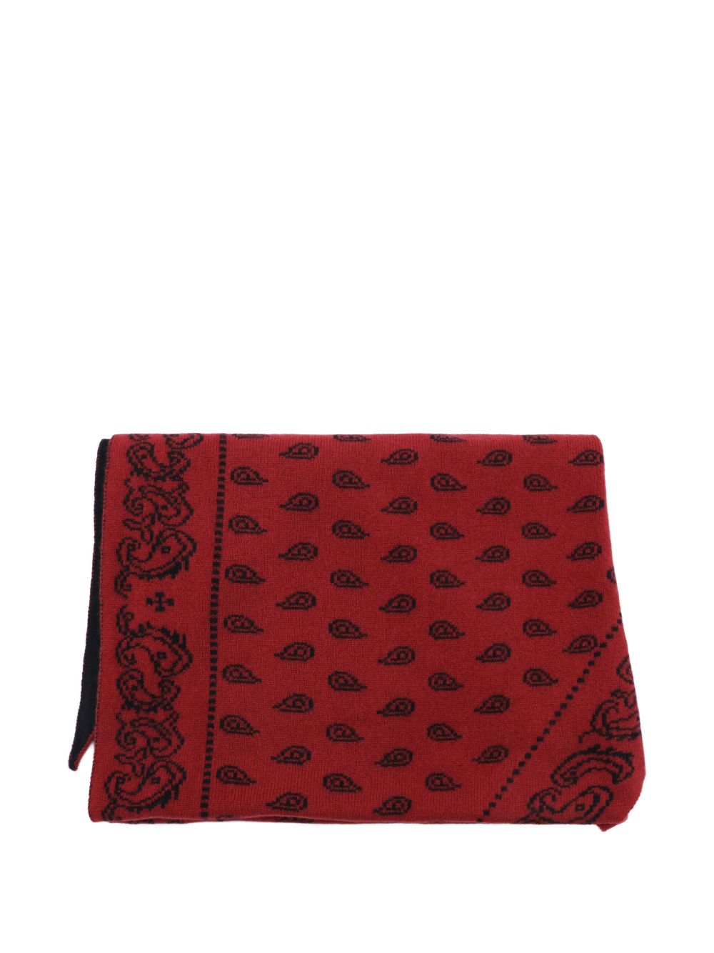 GUEST IN RESIDENCE Foulard in cashmere con motivo paisley rosso e nero