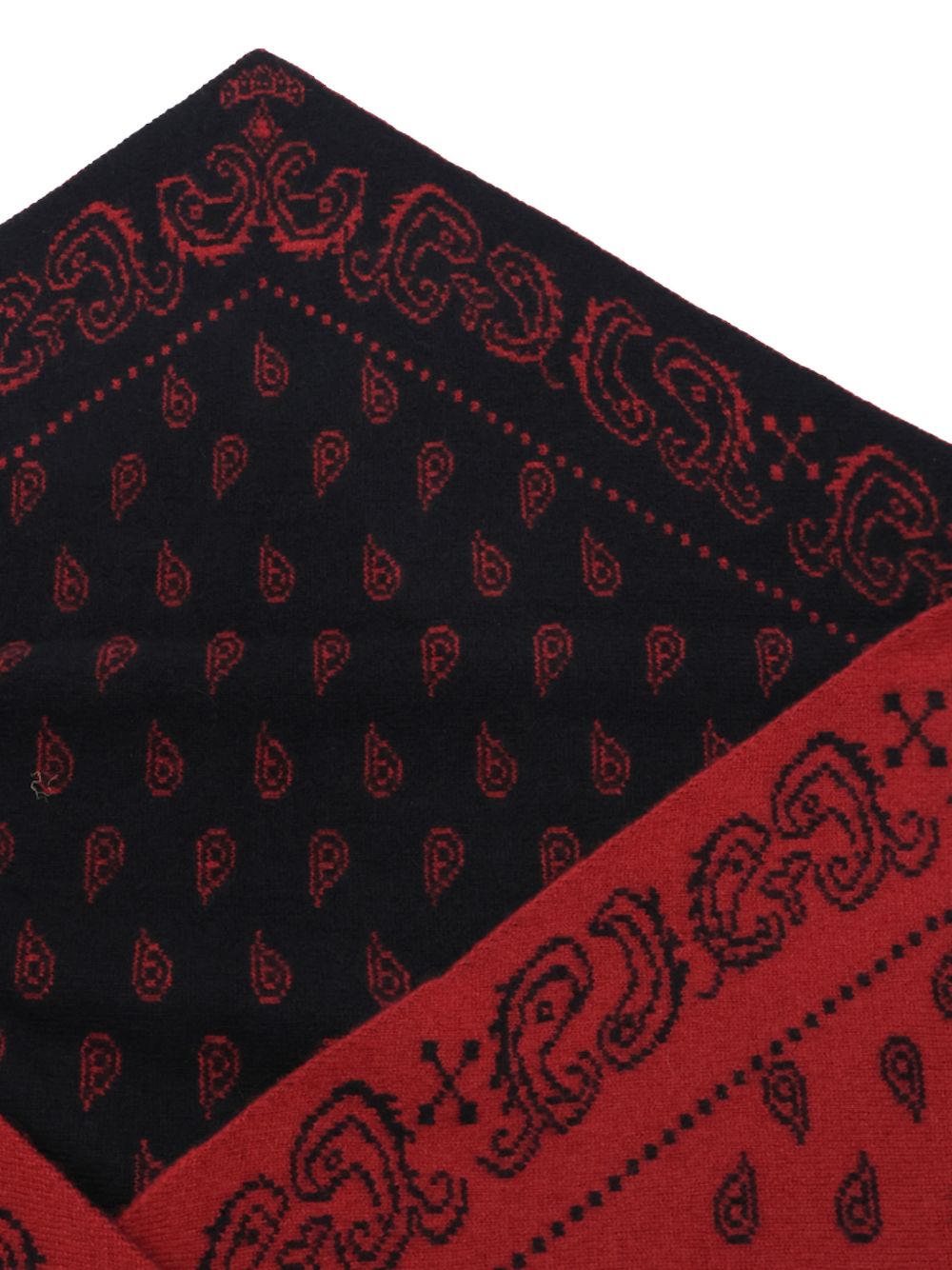 GUEST IN RESIDENCE Foulard in cashmere con motivo paisley rosso e nero