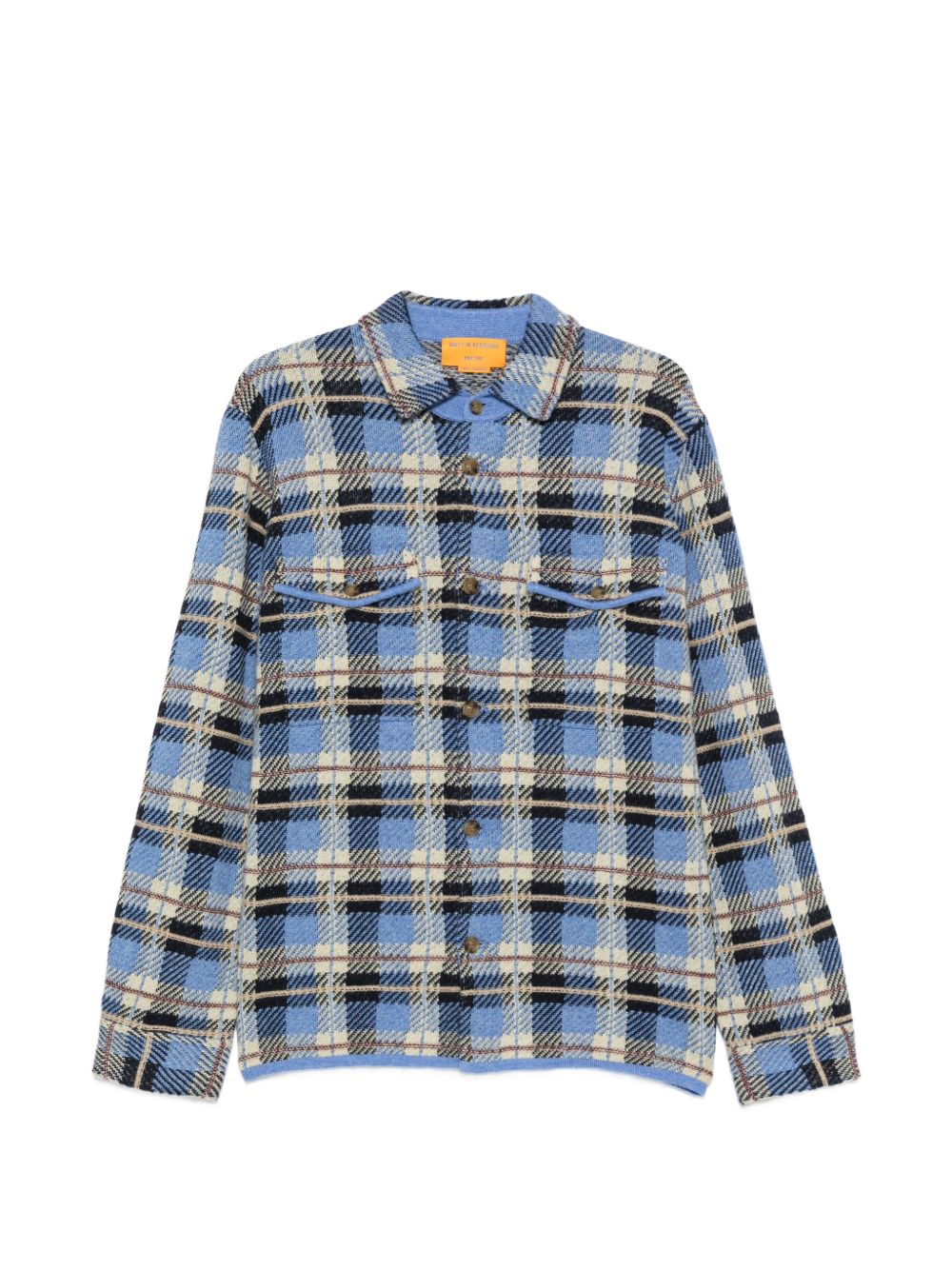 GUEST IN RESIDENCE Camicia in cashmere a quadri blu