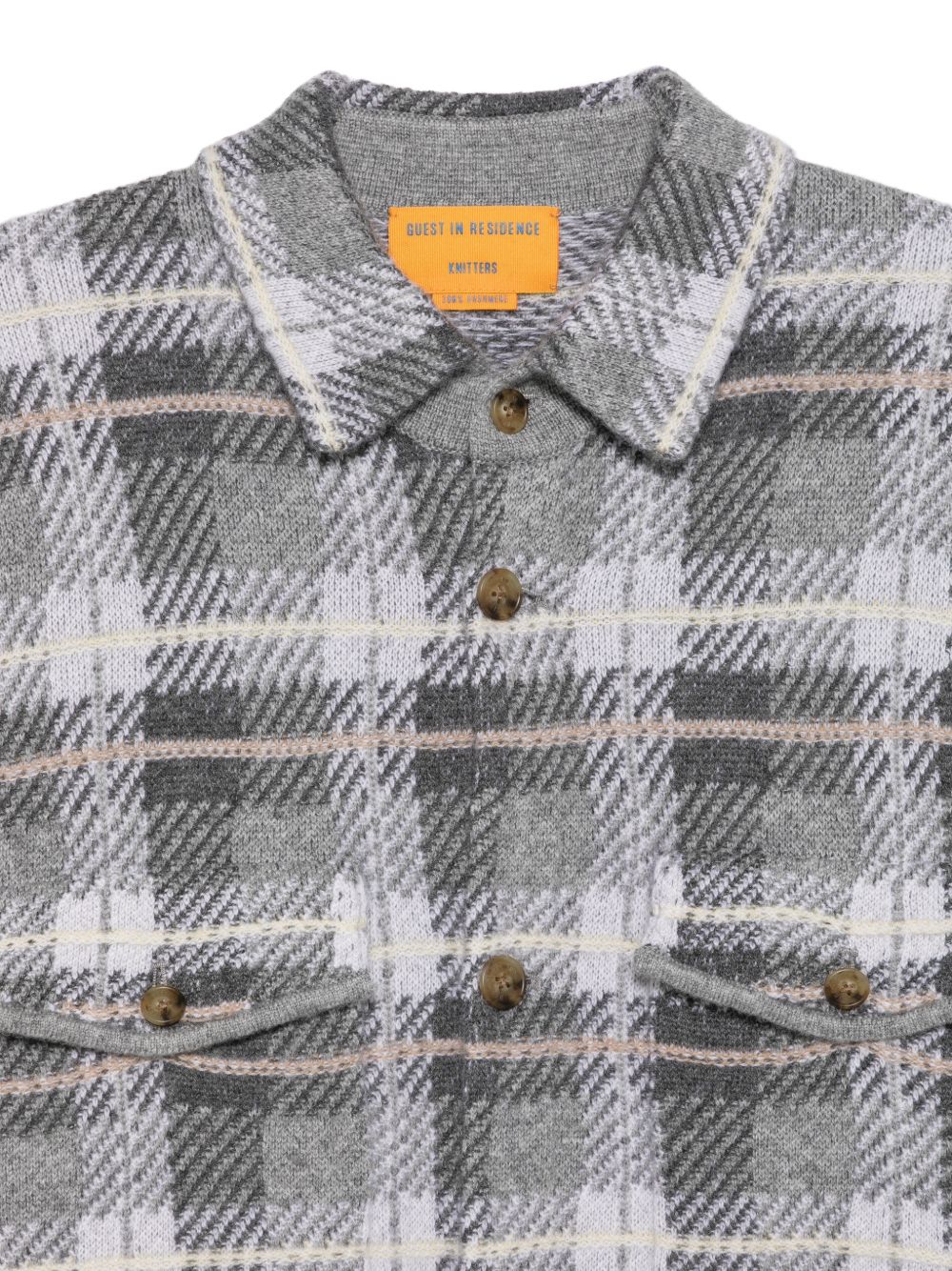 GUEST IN RESIDENCE Camicia a quadri grigia in cashmere