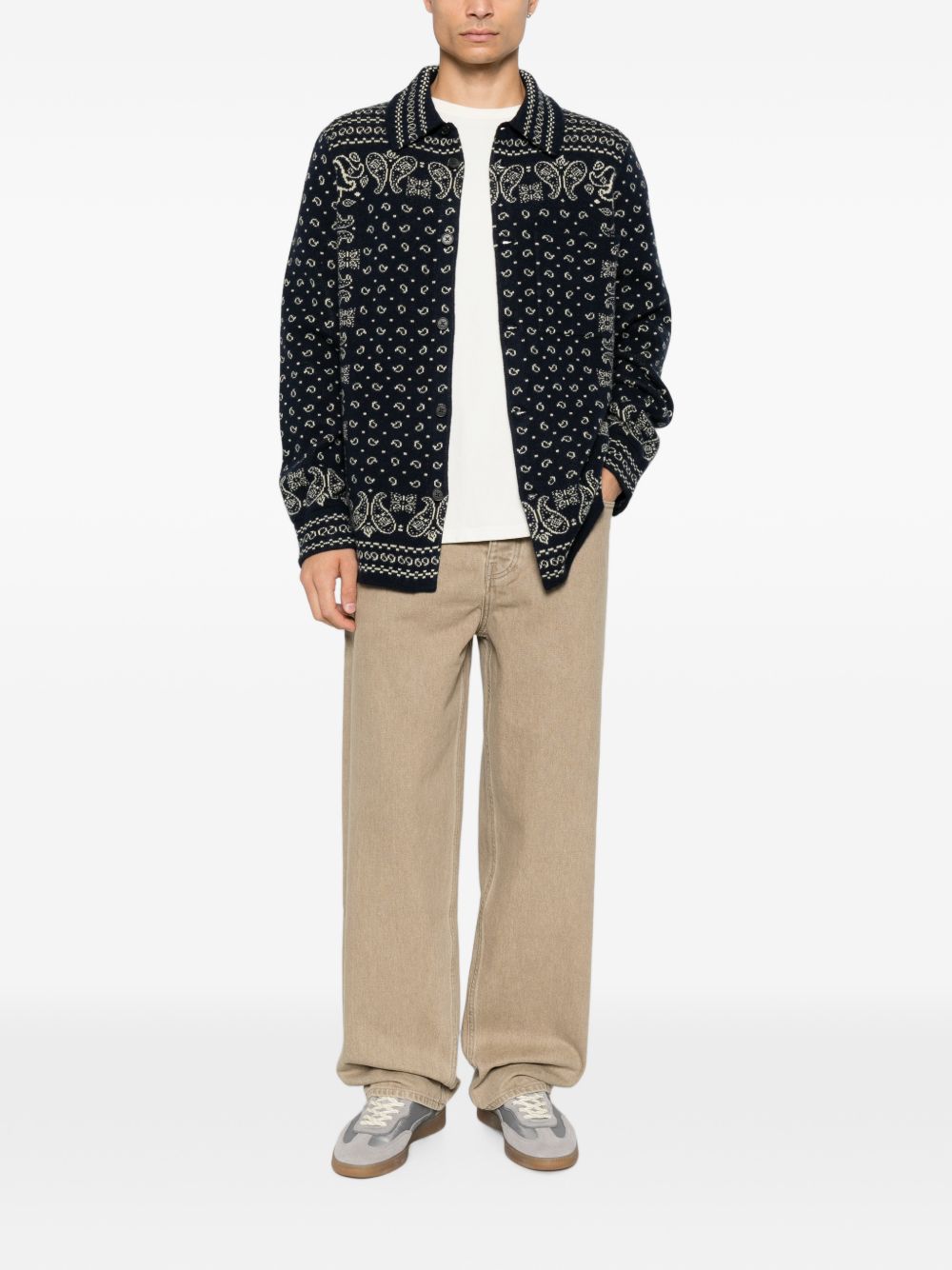 GUEST IN RESIDENCE Camicia Wild Rag Work in puro cashmere blu navy
